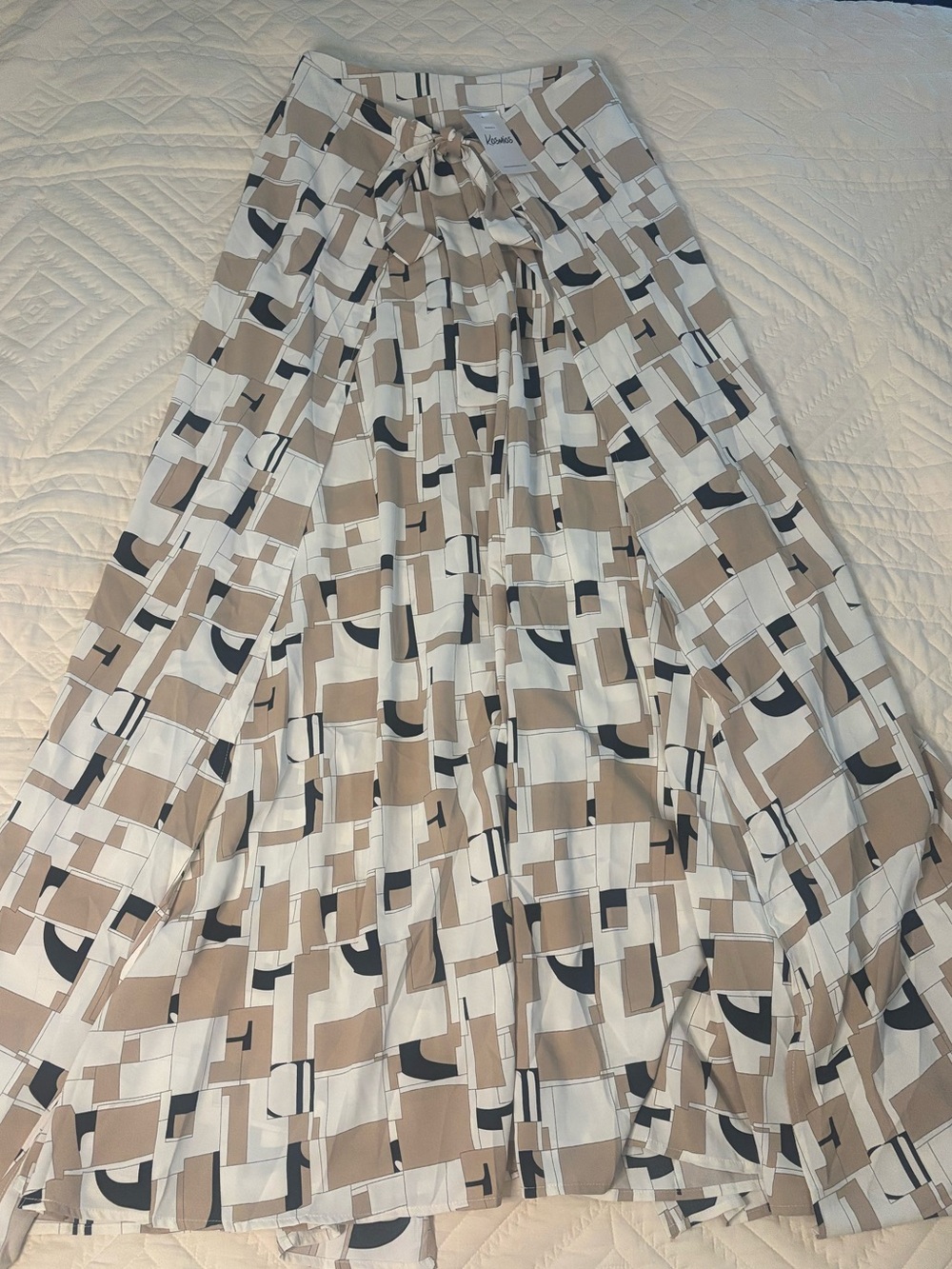 NWT Kosmios 2 Piece Abstract Print Blouse & Wide Leg Pants Set M